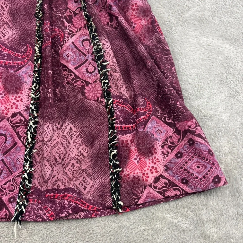 VTG Koos of Course Velvet A-Line Skirt Womens 14 Purple Mixed Media Fairy Artsy‎